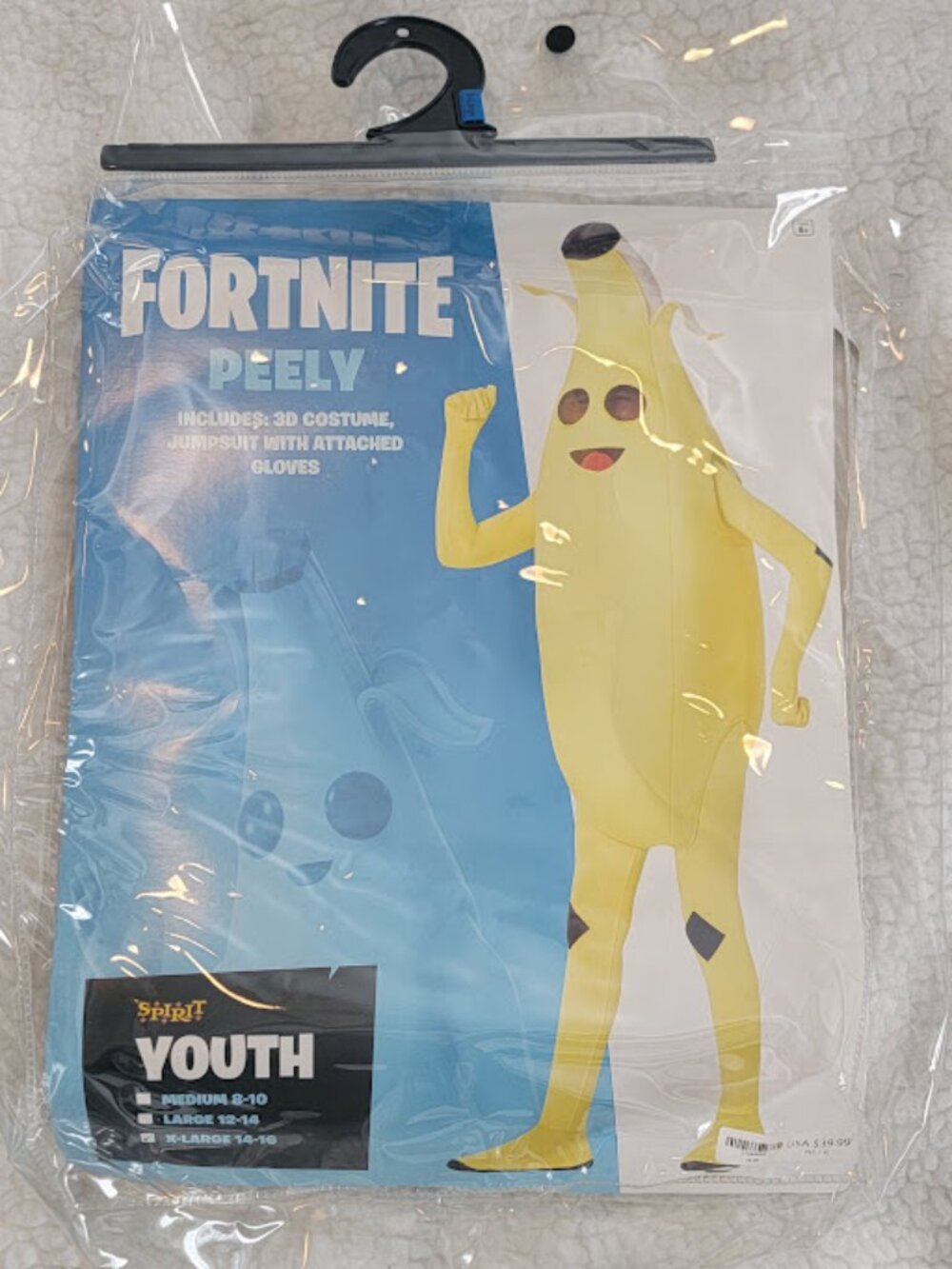 Fortnite Peely Banana Costume Youth XL (14-16) Spirit Halloween